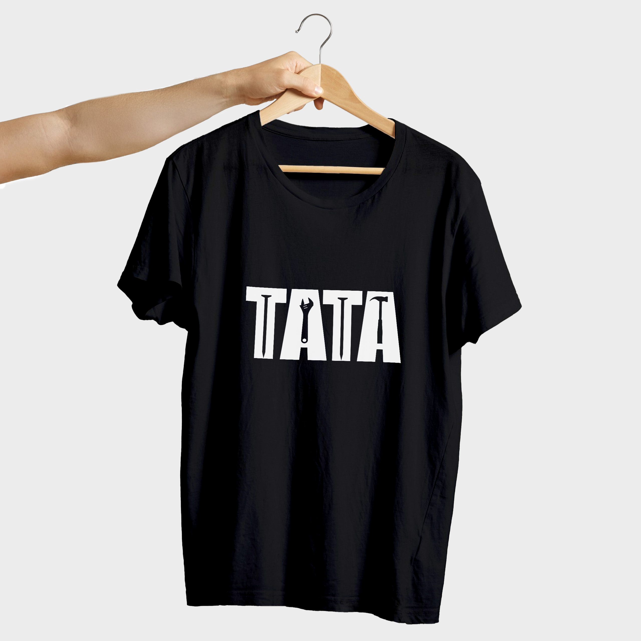 Koszulka męska czarna "Tata Narzędzia" - obrazek 2